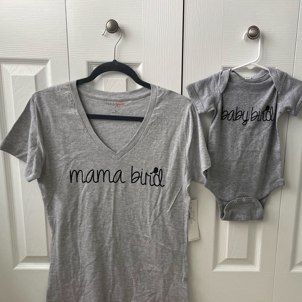 Mommy and Me shirt set: Momma and Baby Bird
